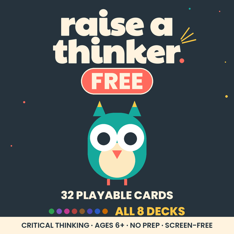 The free Raise a Thinker sampler — 32 playable cards from all 8 decks